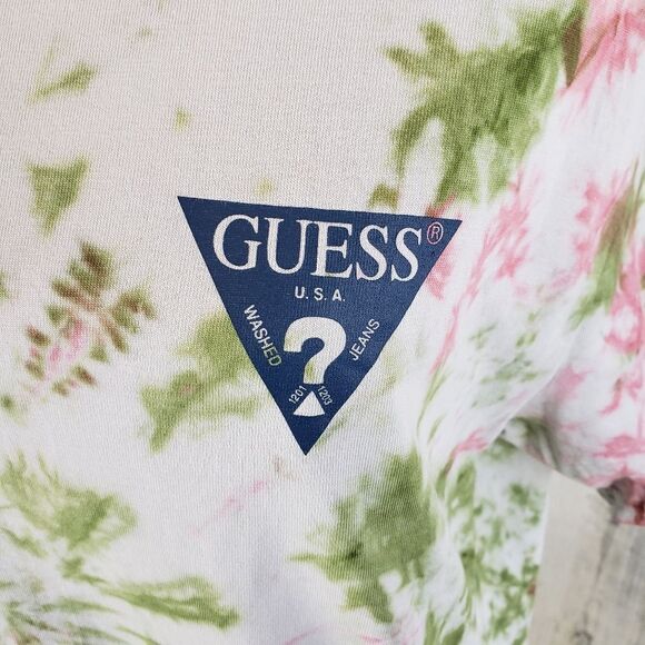 Guess Tie Dye Logo Tee Sz M - Picture 2 of 9